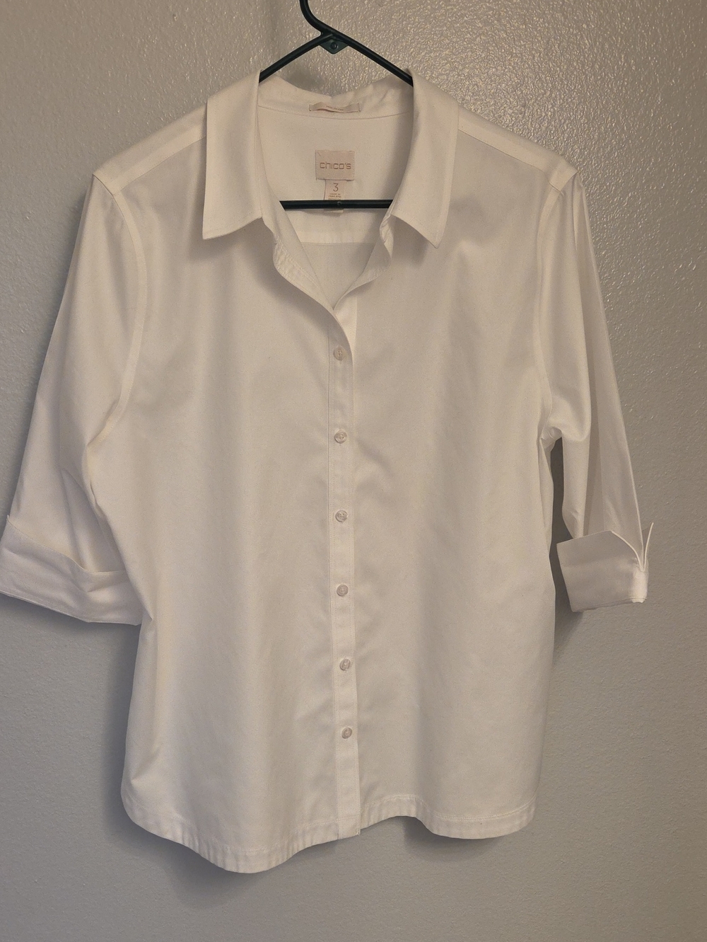 Chico's Classic White  Button-Up Shirt